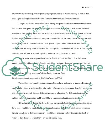 The animal weapons arms race