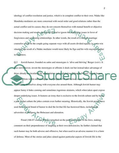 Psychological Issues of Jewish Humor