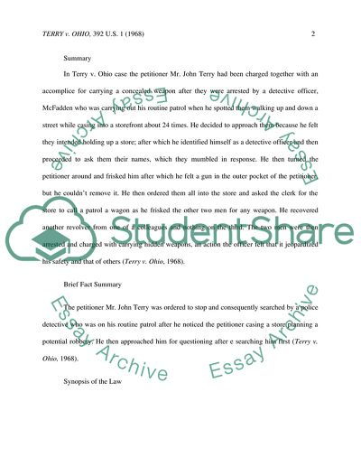 Supreme Court: TERRY vs OHIO