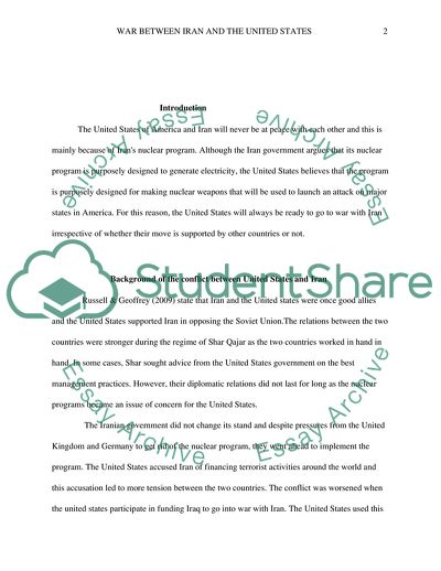 War between Iran and the United States