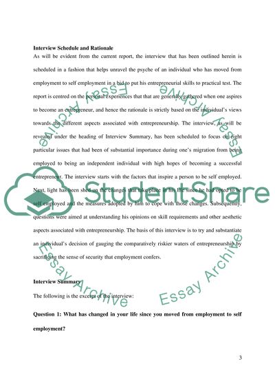 entrepreneur interview essay