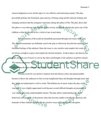 Criticism of the play <Spring Awakening>