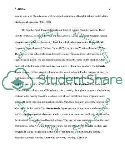Comparison of two nursing education systems