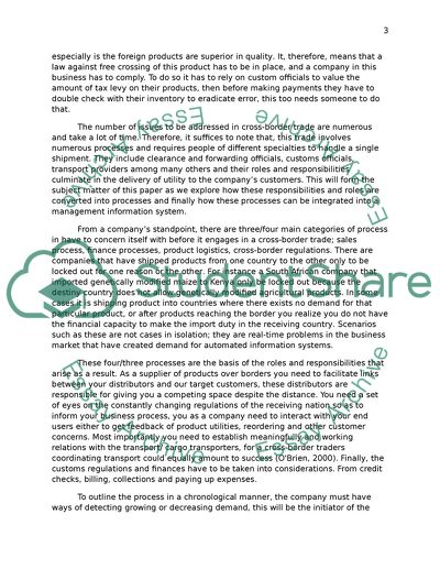 Management Information Systems in Cross-Border Shipment