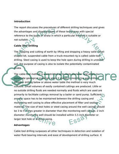 Ground Water Well Drilling