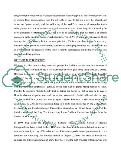 Why did the United States invade Iraq