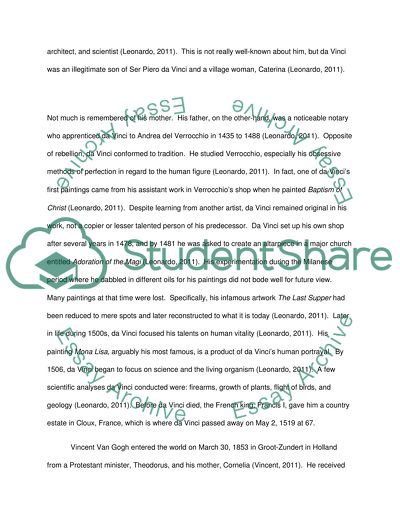 Lives and Artwork of Da Vinci and Van Gogh