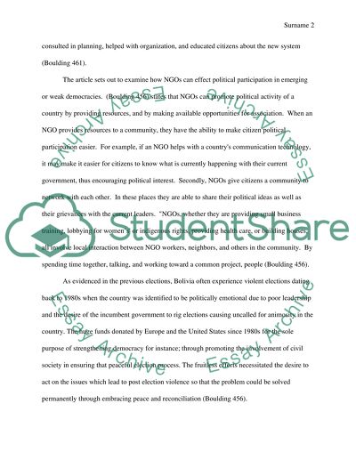 The Bolivian Election