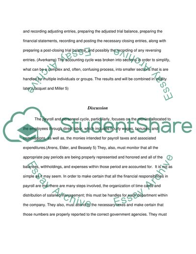 The Payroll and Personnel Cycle