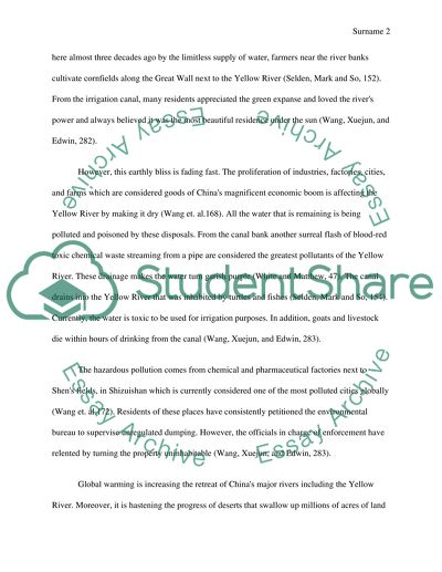 Writing Help Central The Water Pollution Of The Yellow River Custom Writing Uk also What Is Thesis In An Essay The Water Pollution Of The Yellow River Essay Example Topics And Reflective Essay On High School