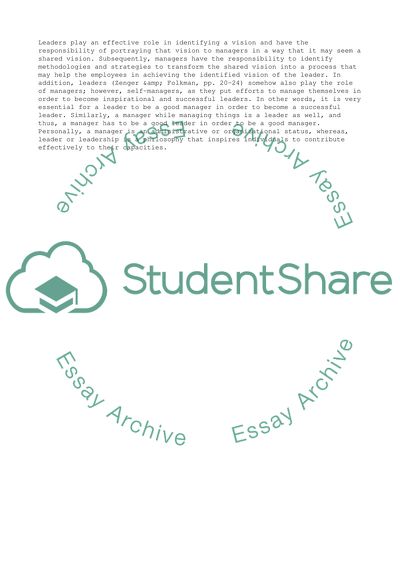 Leaders and Managers