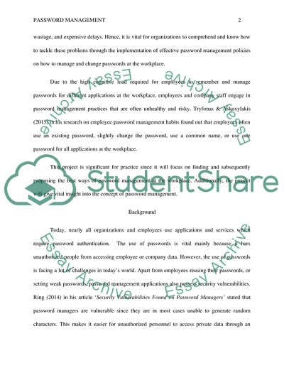 The Concept of Password Management