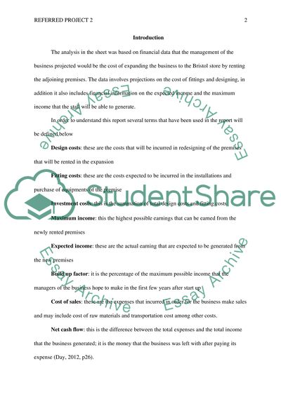 Investigation of a Business Development for a Centre Store in the Business