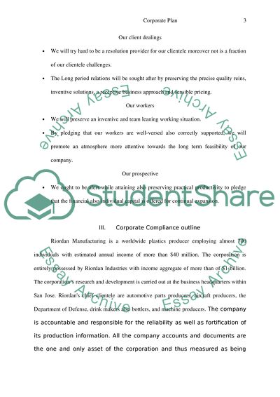 Corporate Compliance Planning - Riordan Industries