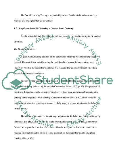 Psychology of Crime: Social Learning Theory