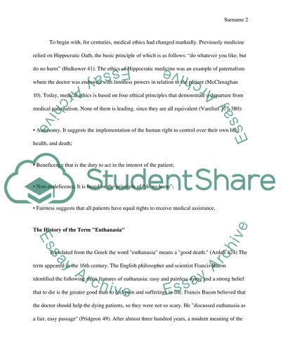 The Issue of Euthanasia