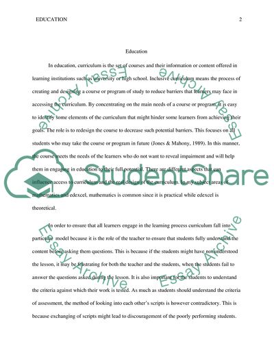 Designing an Inclusive Curriculum