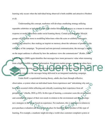 Consumer behaviour, learning and purchase decisions