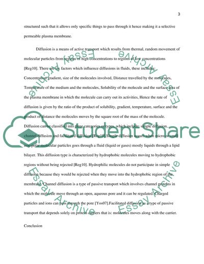 Plasma Membrane and Diffusion
