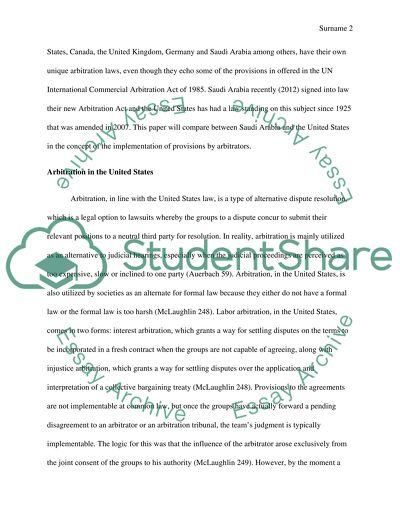 The Concept of the Implementation of the Provisions of Arbitrators
