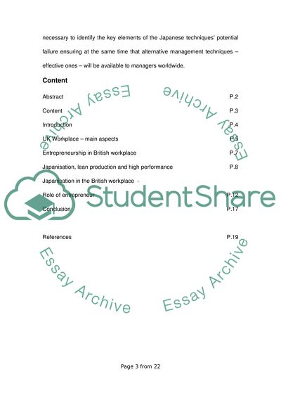 The impact of Japanisation, lean production and high performance work practices in the UK Workplace