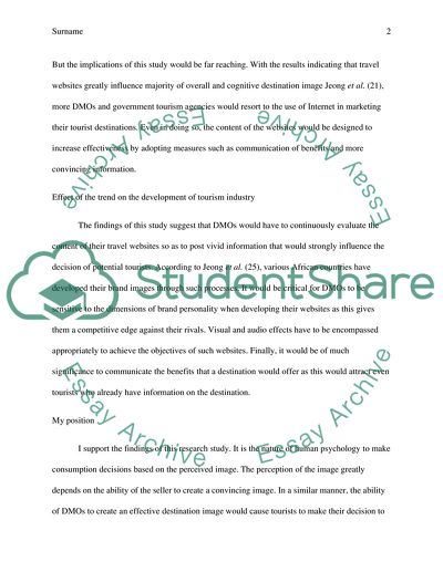 Enhancing Destination Image through Travel Website Information