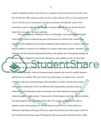 Australian Pop-up Restaurant