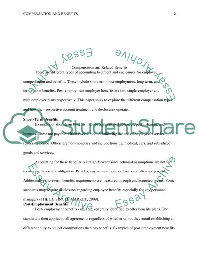 Compensation and other benefits