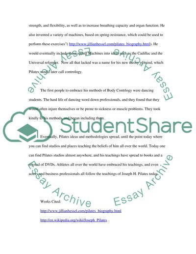 Professional Life of Joseph H Pilates