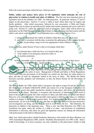 Playworkers Responsibilities with Regard to Common Forms of Abuse