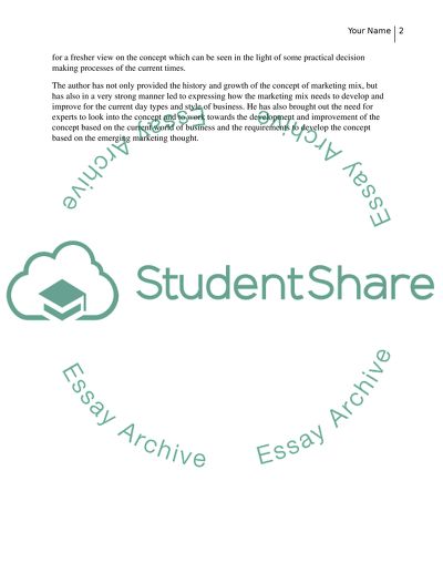 Summary of marketing article