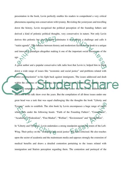 A criticue of LIBERTY and TYRANNY by Mark Levin