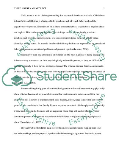 Child Abuse and Neglect of Children With Disabilities