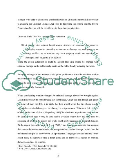 Criminal Liability Under the Criminal Damage Act 1971