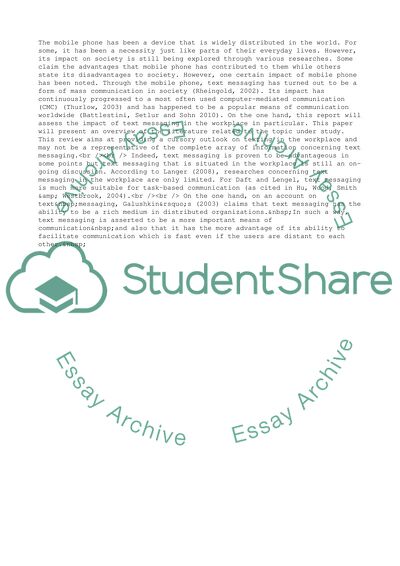 Texting in the Workplace: Effective or Not