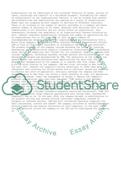 Influence of Globalization on Organizational Network Structures