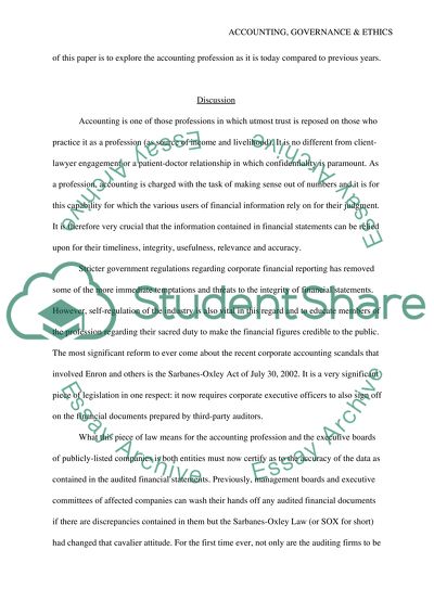 Accounting,corporate governance and ethics