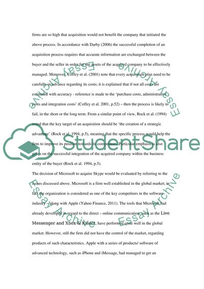 The Analysis of the Recent Microsofts Acquisition of Skype