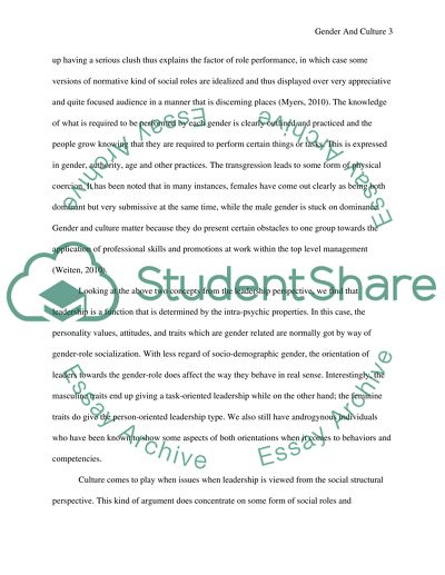 Why Gender and Culture Matter