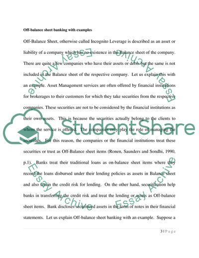 Off-balance sheet banking