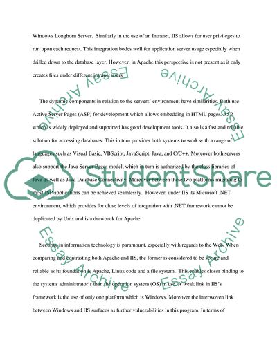 Comparing and Contrasting IIS and Apache Web Servers