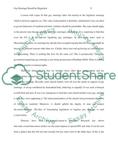 Gay marriage should ne illegalized