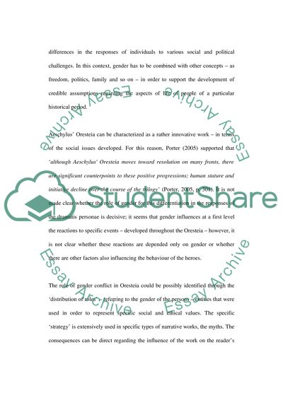 To what extent is gender conflict a major theme of Aeschylus Oresteia