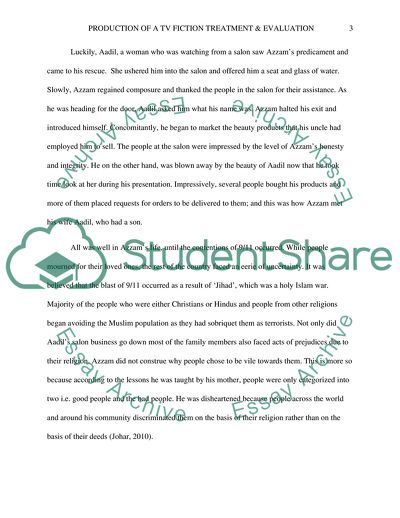 Production of a TV Fiction Treatment & Evaluation