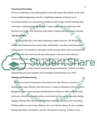 Significance of Experimental Psychology