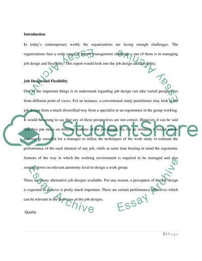 Job Design and Flexibility