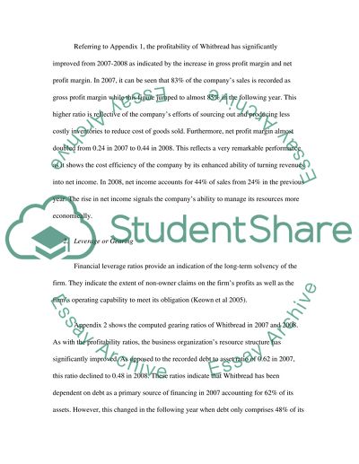 Whitbread PLC Financial Summary