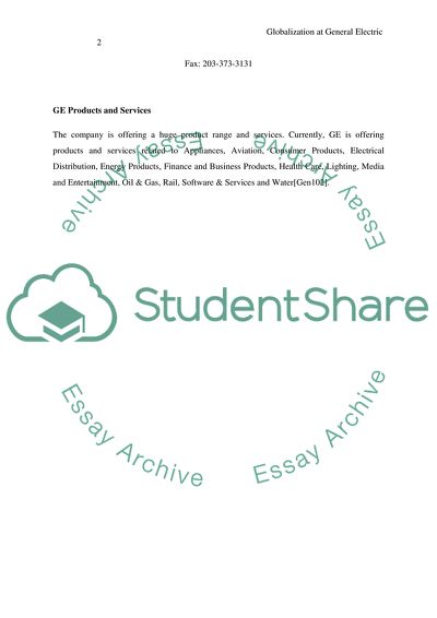 Globalization at General Electric