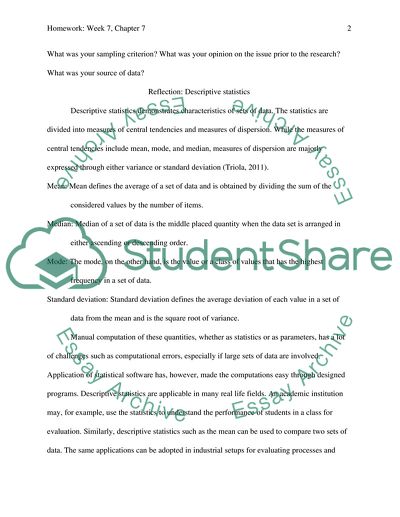 Homework: Week 7, Chapter 7