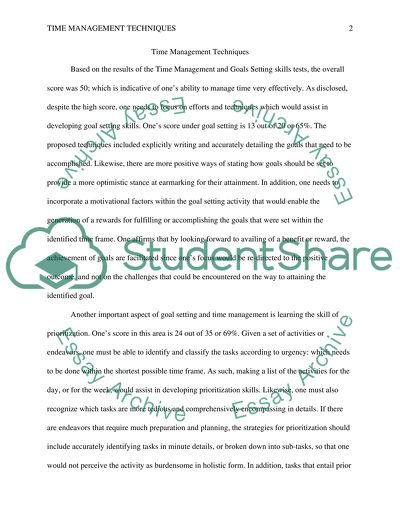 Identify time management techniques